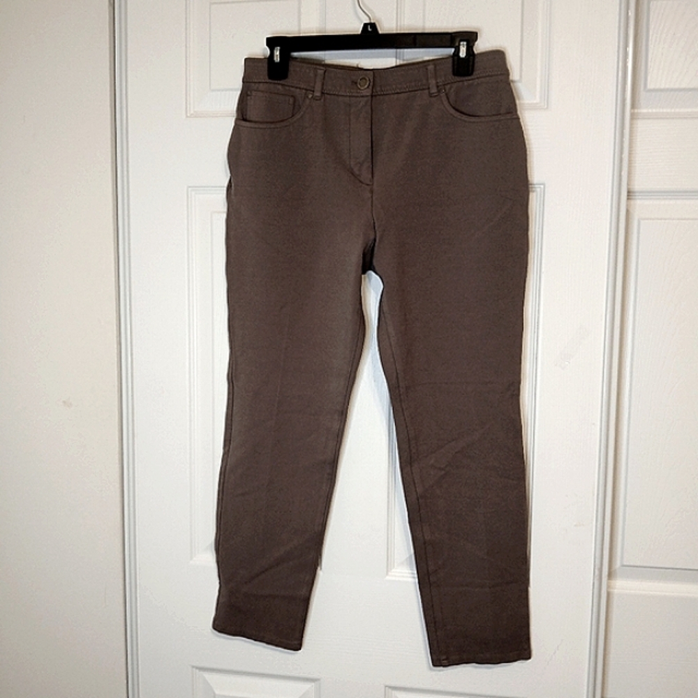 CHICO'S So Slimming® Hidden Tummy Pants in Tan Sz M - Picture 2 of 6
